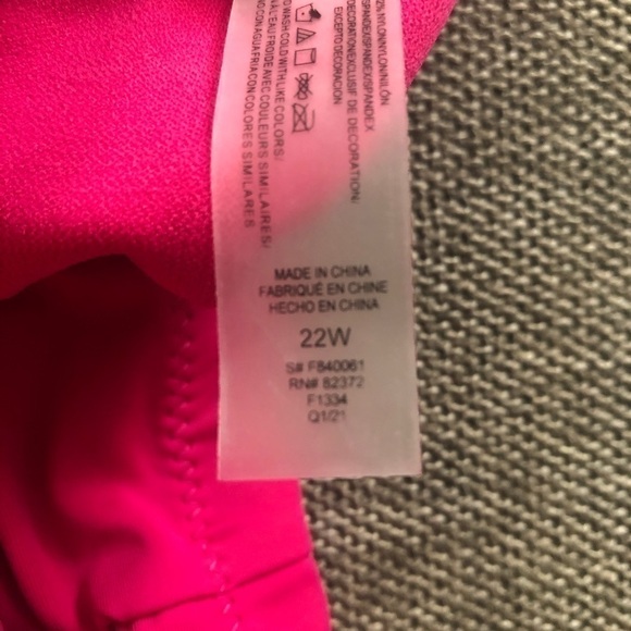 RAISINS Curve Costa Plus Size Solid High-Rise Swim Bikini Bottom Pink 22W - Picture 6 of 10